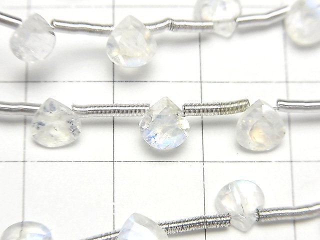 高品質彩虹月光石 AAA- 栗子刻面 6x6mm 半串或 1 串 (12顆)