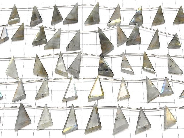 High Quality Labradorite AA++ Flat Triangle 1strand beads (8pcs )
