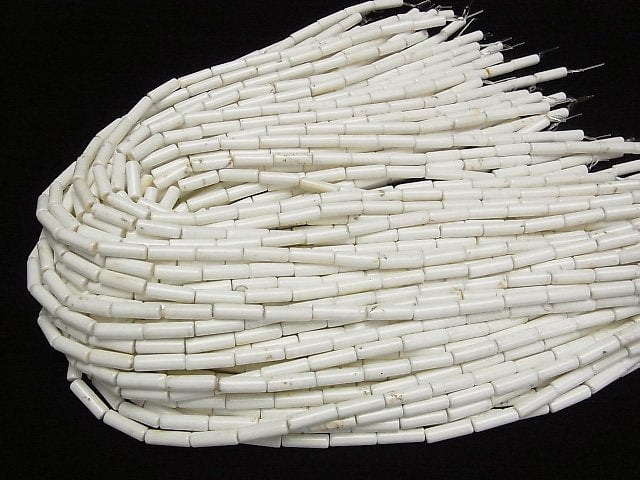 Magnesit Tube 13x4x4mm 1Strang Perlen (ca. 15Zoll/37cm)