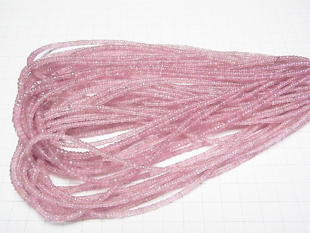 Hochwertiger rosa Spinell AAA Facettierte Knopf Rondelle halb oder 1 Strang Perlen (ca. 15 Zoll/38 cm)