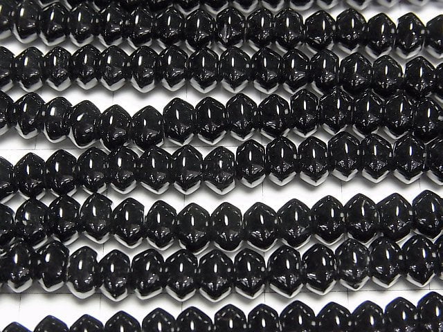 縞瑪瑙刻面圓珠 6x6x4mm 1串 (約15英吋/37公分)