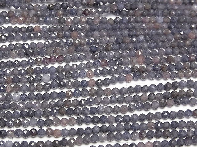 Hochwertig! Madagaskar Saphir AA+ facettierte Runde 3mm 1Strang Perlen (ca. 15 Zoll/37 cm)
