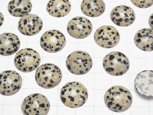 Dalmatiner-Jaspis Runde Cabochon 16x16mm 3Stück