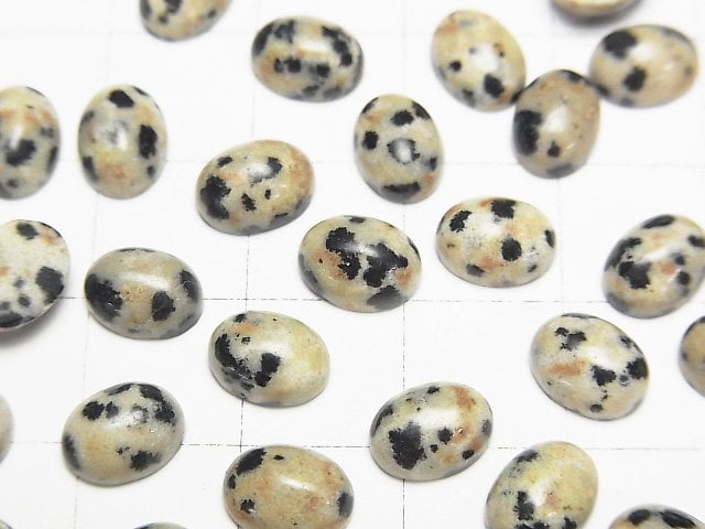 Dalmatiner-Jaspis Ovaler Cabochon 8x6mm 5Stück