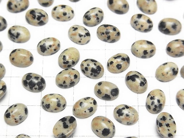 Dalmatiner-Jaspis Ovaler Cabochon 8x6mm 5Stück