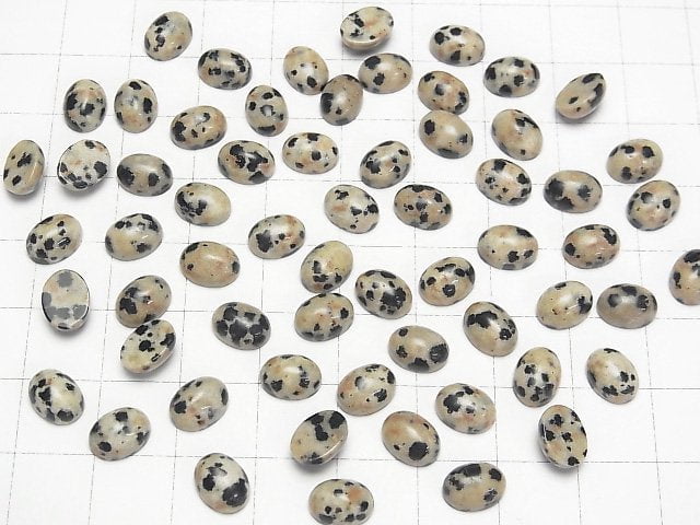 Dalmatiner-Jaspis Ovaler Cabochon 8x6mm 5Stück