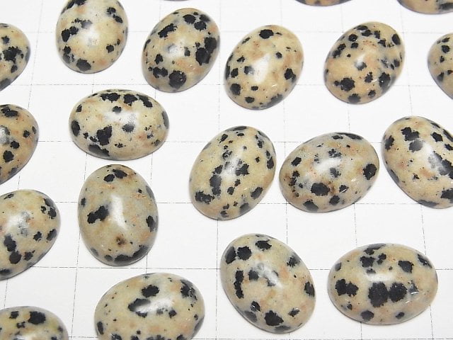 達爾馬提亞碧玉橢圓素面蛋面 16x12mm 4顆