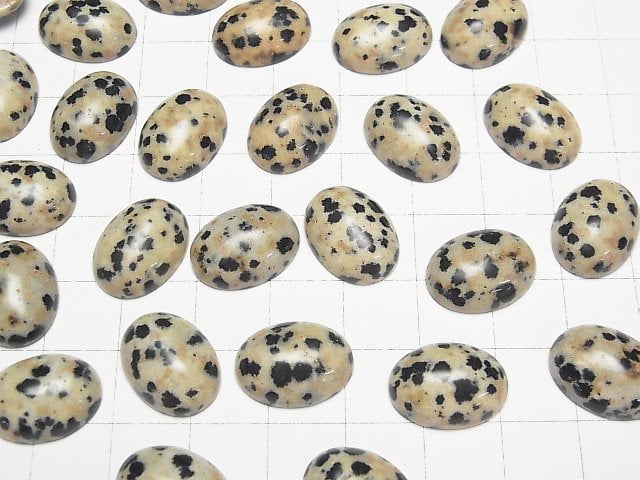 Dalmatiner-Jaspis Ovaler Cabochon 16x12mm 4Stück