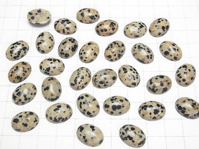 Dalmatiner-Jaspis Ovaler Cabochon 16x12mm 4Stück