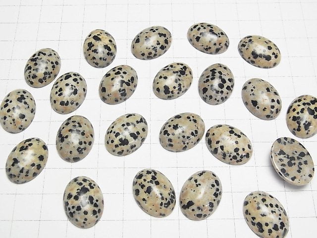 Dalmatiner-Jaspis Ovaler Cabochon 20x15mm 3Stück