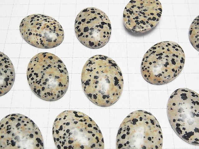 Dalmatiner-Jaspis Ovaler Cabochon 30x22mm 2Stück