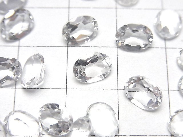 優質白色托帕石 AAA 裸石 橢圓形刻面 8x6mm 5顆
