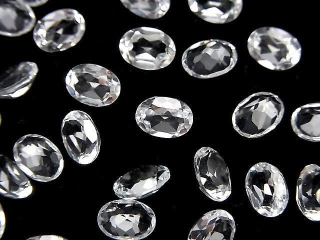 Hochwertiger weißer Topas AAA lose Steine oval facettiert 8x6mm 5Stück