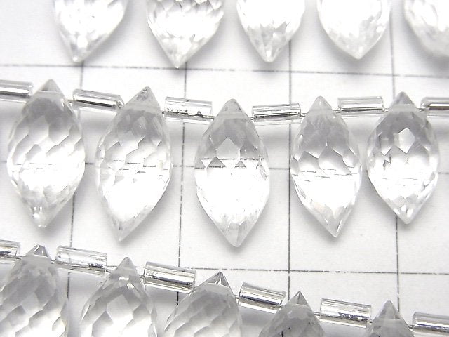 高品質水晶AAA- 馬眼米珠刻面水滴型半串或1串(22顆)
