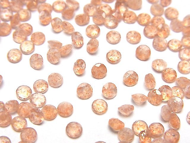 高品質太陽石 AAA - 散裝寶石 圓形刻面 3x3mm 10顆