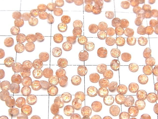 Hochwertiger Sonnenstein AAA- Lose Steine rund facettiert 3x3mm 10Stk