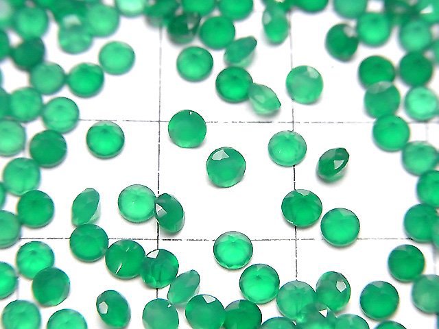 高品質綠瑪瑙 AAA 散石圓形刻面 3x3mm 10顆