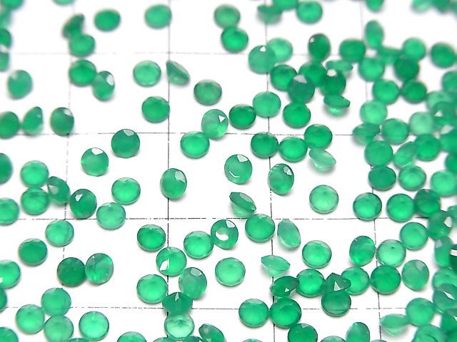 Hochwertiger grüner Onyx AAA Lose Steine rund facettiert 3x3mm 10Stk
