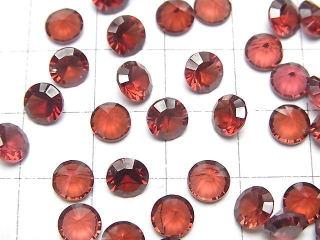Hochwertiger Mosambikgranat AAA Lose Steine rund konkav geschliffen 6x6mm 3Stk