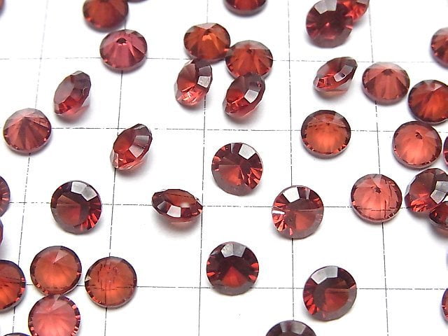 Hochwertiger Mosambikgranat AAA Lose Steine rund konkav geschliffen 6x6mm 3Stk