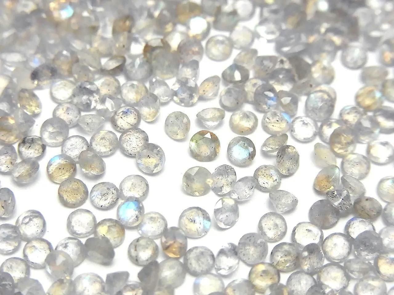 Labradorite AAA de haute qualité - Pierre à facettes ronde en vrac 3x3mm 10pcs