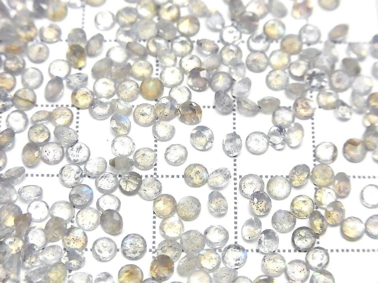 Labradorite AAA de haute qualité - Pierre à facettes ronde en vrac 3x3mm 10pcs
