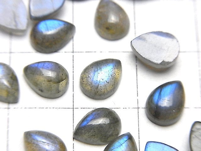 藍色拉長石 AA++ 梨形刻面寶石 8x6mm 5顆