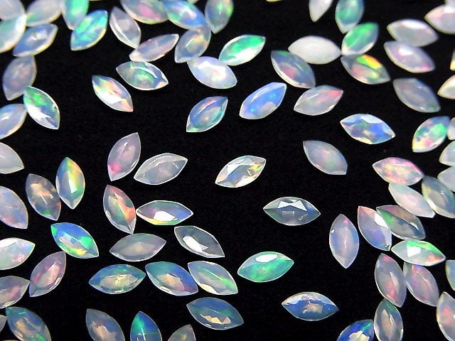 Hochwertiger äthiopischer Opal AAA- Lose Stein Marquise facettiert 5x2mm 10 Stück