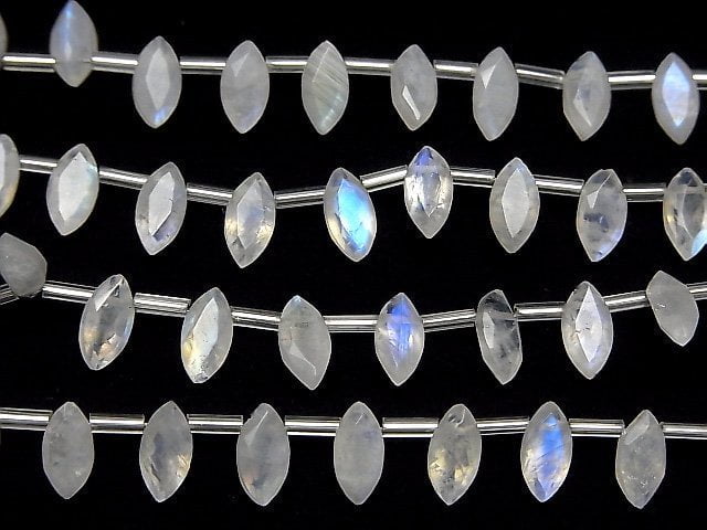 Hochwertiger Regenbogen-Moonstone AA++ Marquise Facettierte 8x4mm Halb- oder 1Strang Perlen (18Stück)