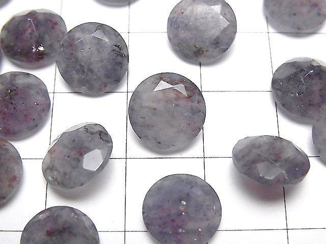 血絲堇青石 AA+ 裸石 圓刻面 10x10mm 2顆