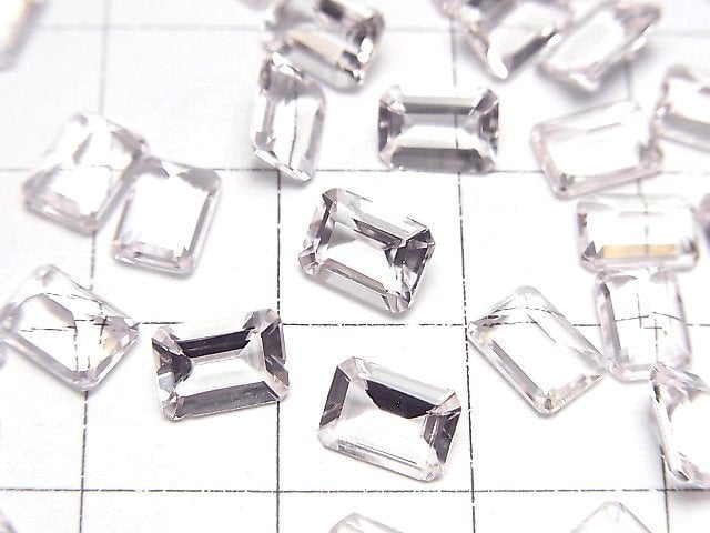 高品質摩根石 AAA 裸石 矩形刻面 7x5 公釐 1 件