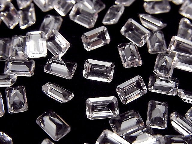 Hochwertiger Morganit AAA lose Stein rechteckig facettiert 6x4mm 1 Stück