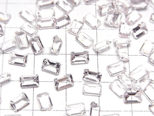 Hochwertiger Morganit AAA lose Stein rechteckig facettiert 6x4mm 1 Stück