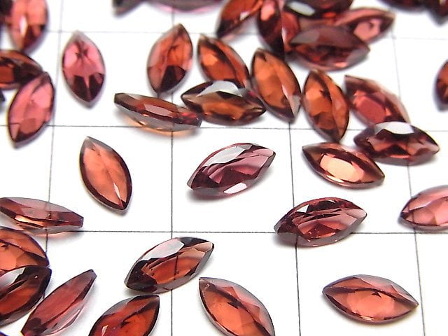 優質莫三比克石榴石 AAA 刻面馬眼形裸石 8x4mm 5顆
