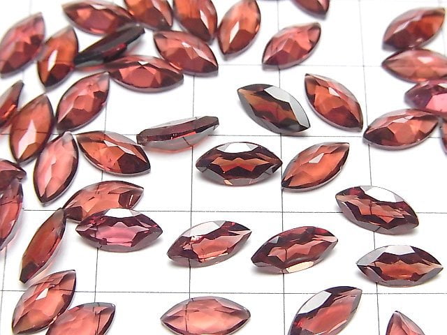 Hochwertiger Mosambik Granat AAA lose Stein marquise facettiert 10x5mm 5 Stück