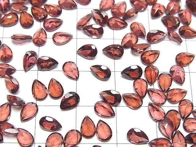 Hochwertiger Mosambik Granat AAA lose Stein tropfenförmig facettiert 6x4mm 10 Stück