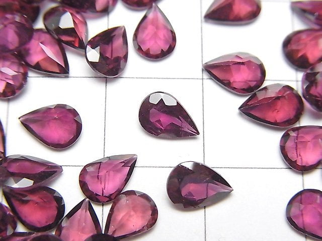 優質紫牙烏石榴石 AAA 刻面梨形裸石 7x5mm 3顆