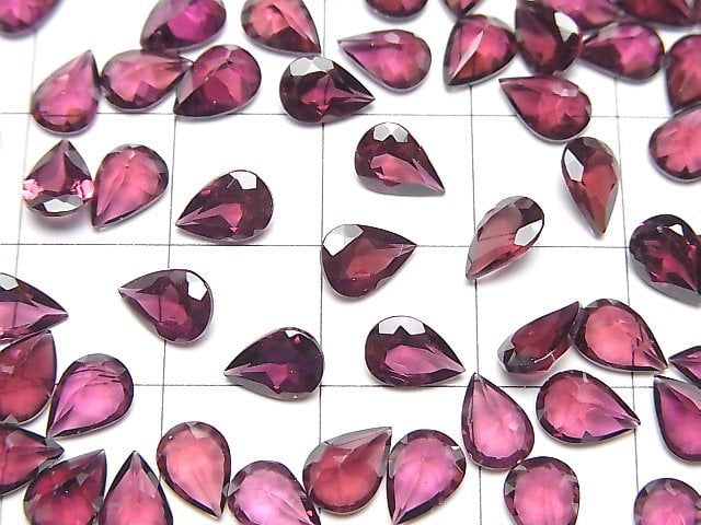 Hochwertiger Rhodolith Granat AAA lose Stein tropfenförmig facettiert 7x5mm 3 Stück