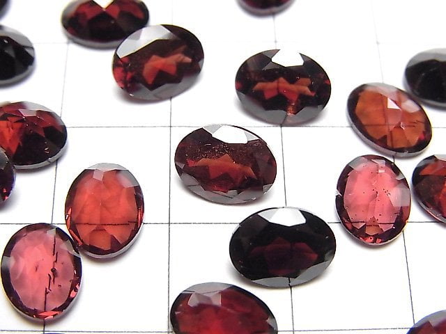 高品質莫三比克石榴石 AAA - 裸石 橢圓形刻面 9x7mm 3顆