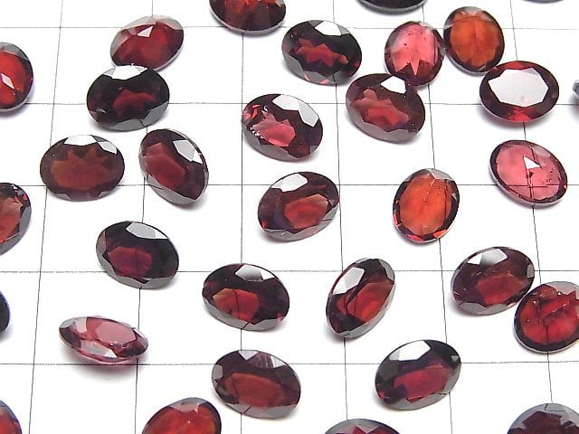 Hochwertiger Mosambik Granat AAA- lose Stein oval facettiert 9x7mm 3 Stück