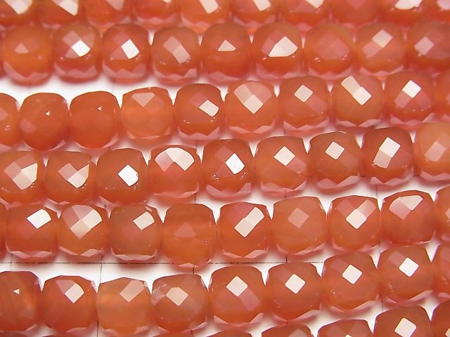 高品質!紅玉髓 AAA 立方體形狀 6x6x6mm 半串或一串珠子 (約15英吋/37公分)