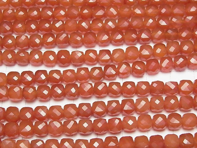Hochwertig! Karneol AAA Würfelform 6x6x6mm halb oder 1 Strang Perlen (ca. 15 Zoll/37 cm)