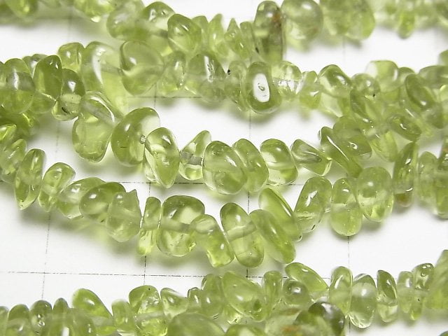 橄欖石AA++碎石(小塊)1串珠(約15英吋/36公分)