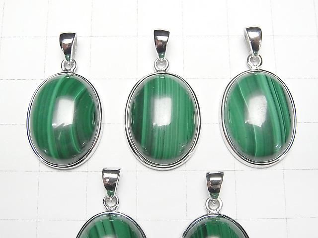 Malachit AAA ovaler Anhänger 20x16mm Silber925 1 Stück