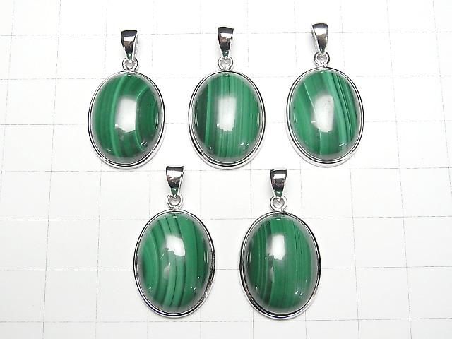 Malachit AAA ovaler Anhänger 20x16mm Silber925 1 Stück