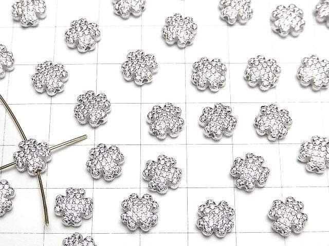 Silver 925 Clover Motif (with CZ) 8x8x4mm 1pc