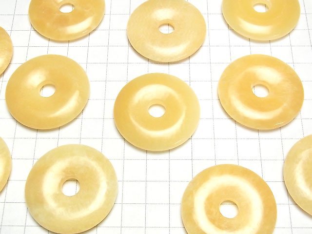 Gelber Calcit Donut (Münze) 40x40mm 1 Stück