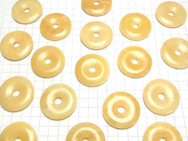 Gelber Calcit Donut (Münze) 40x40mm 1 Stück