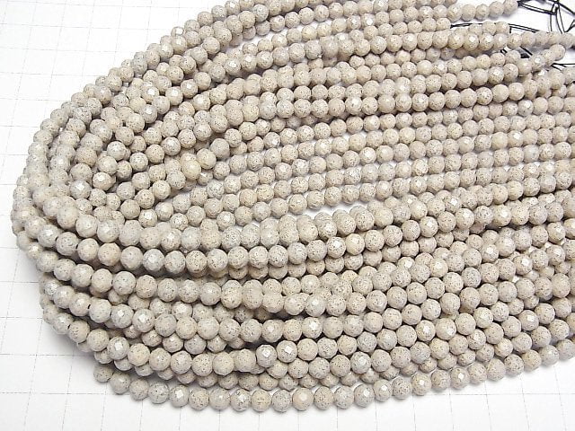 Taiwan Hokutolith facettiert rund 5.5mm halb oder 1 Strang Perlen (ca. 37cm)