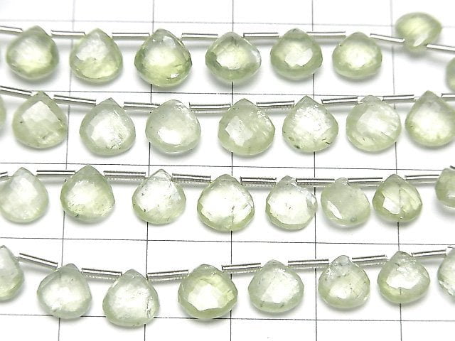 MicroCut Hochwertiger grüner Kyanit AAA- kastanienförmig facettierte Briolette 1 Strang Perlen (8 Stück)